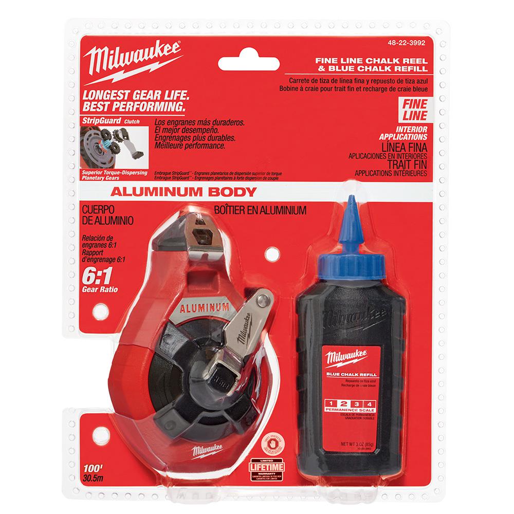 Milwaukee 100 ft. Aluminum Chalk Reel Kit with Blue Chalk and Bonus Line by Milwaukee