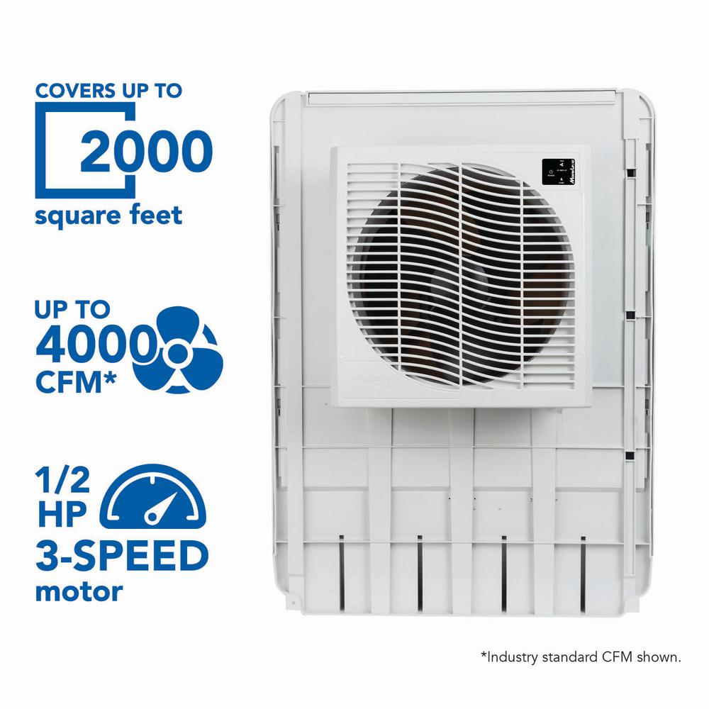 evaporative window cooler coolers mastercool sq ft 2000 slim cfm profile mount depot