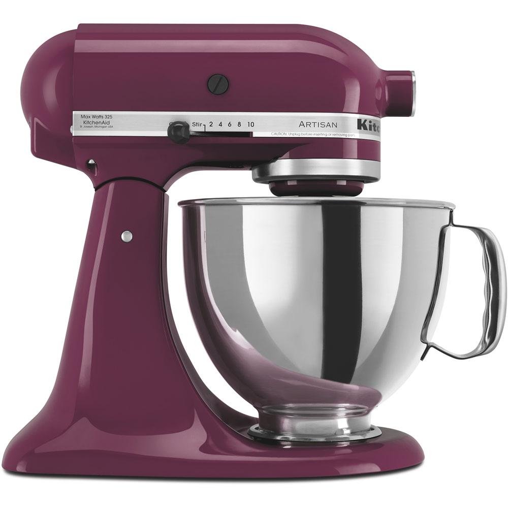 KitchenAid Artisan 5 Qt. 10-Speed Boysenberry Stand Mixer with Flat ...