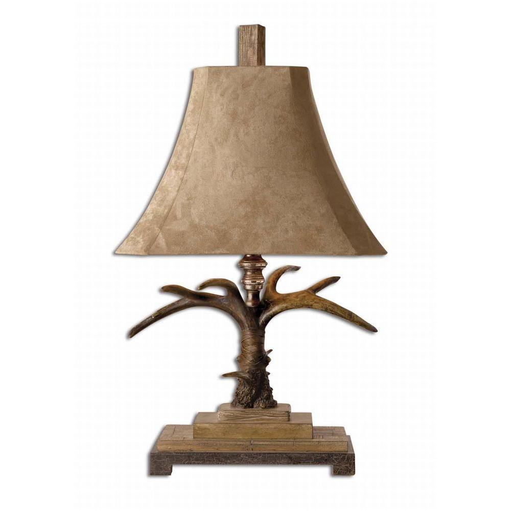 Global Direct 29 In Led Ivory Table Lamp 26785 The Home Depot Staghorn Natural Brown And Ivory Table Lamp