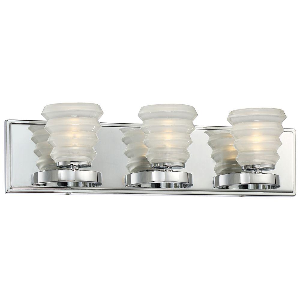 Good Lumens by Madison Avenue 3Light Chrome LED Bath Vanity Light