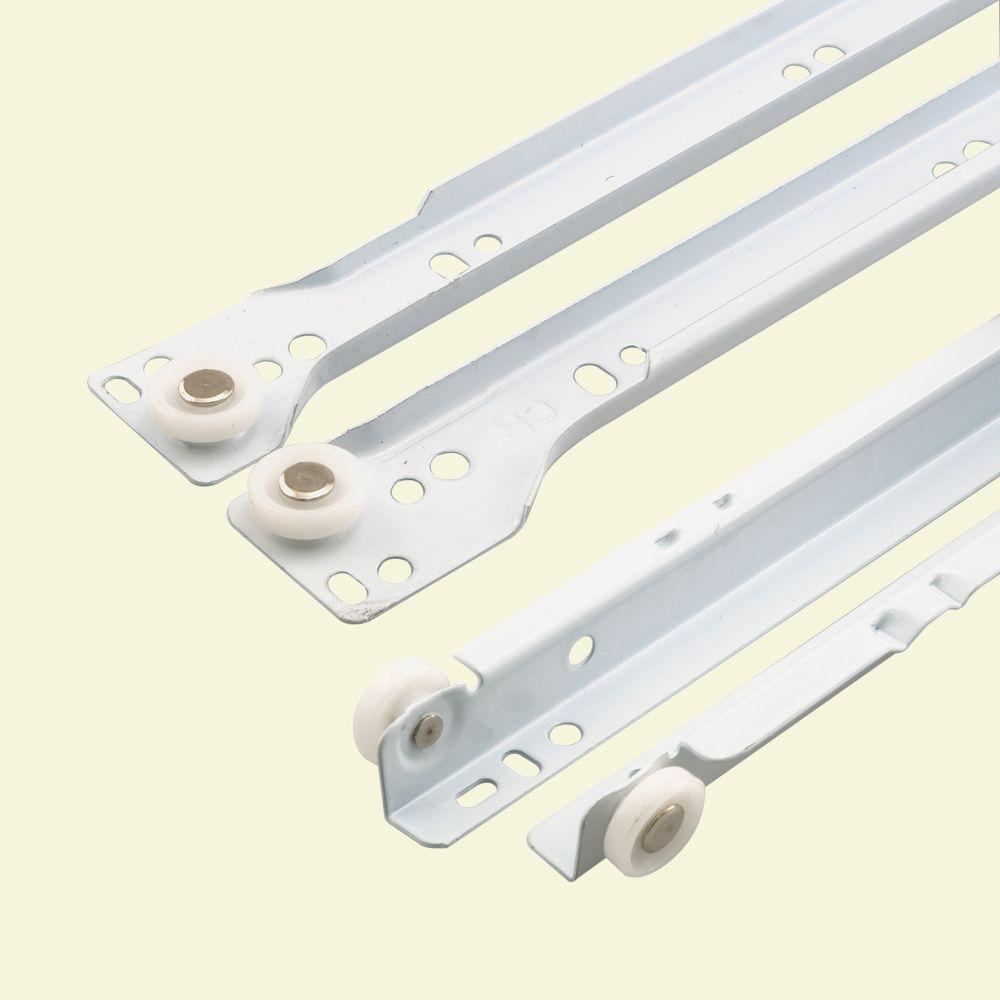 Regular White Drawer Slides Cabinet Hardware The Home Depot