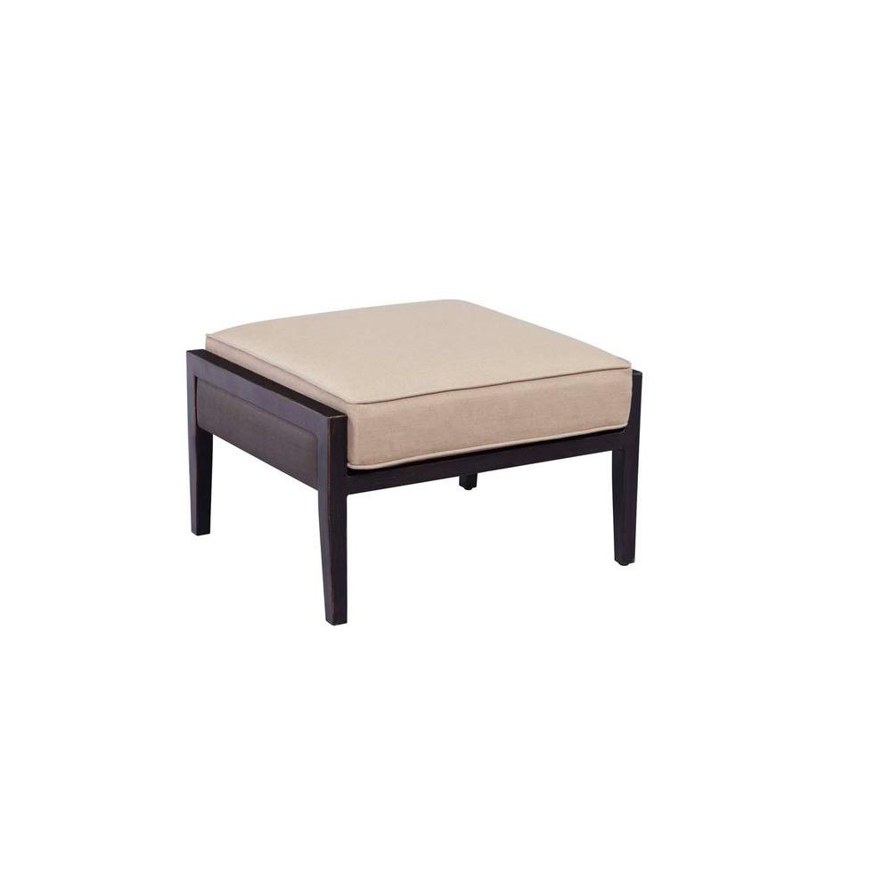 Brown Jordan Greystone Patio Ottoman With Sparrow Cushion Stock Brown Jordan Greystone Patio Ottoman With Sparrow Cushion Stock