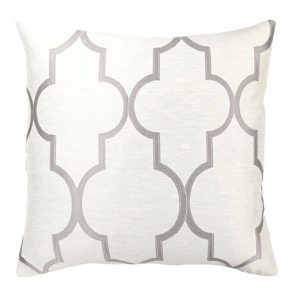 Armen Living Paxton Light Grey Geometric Down 7 In X 20 In Throw