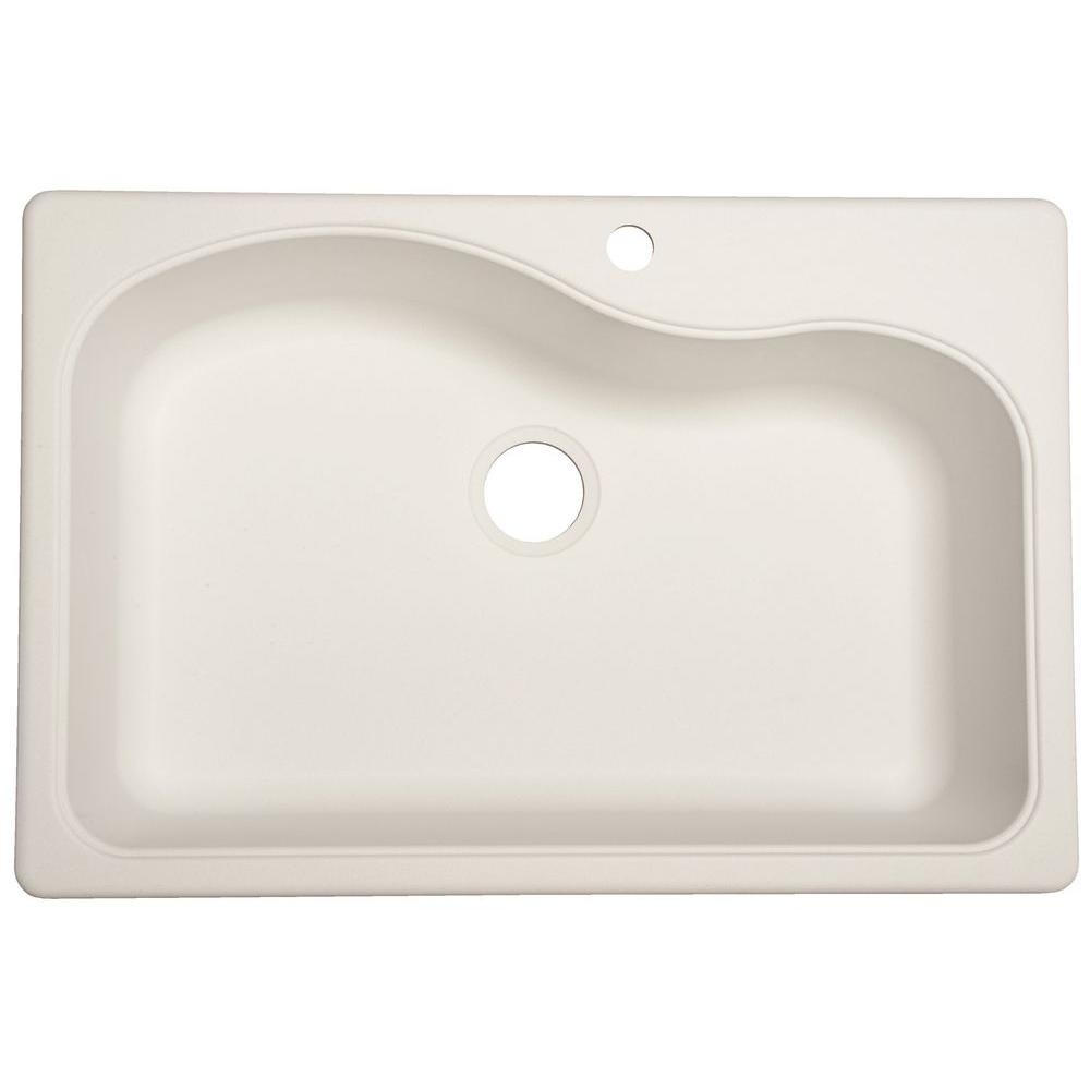 Franke Dual Mount Composite Granite 33 In 1 Hole Single Bowl Kitchen Sink In White