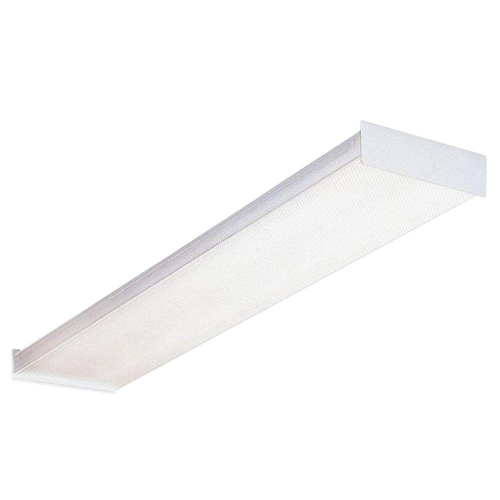 Lithonia Lighting 2-Light White Fluorescent Wraparound Ceiling Fixture ...