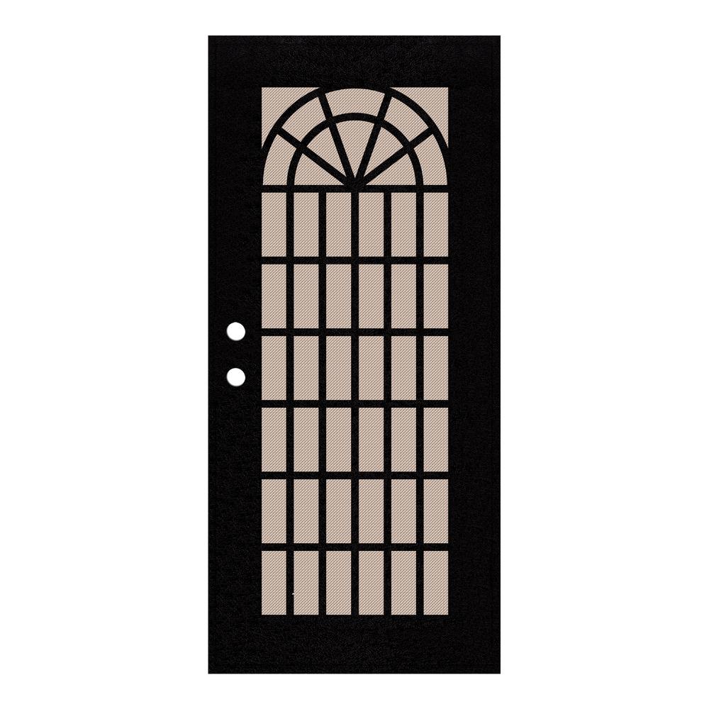 Unique Home Designs 32 In X 80 In Trellis Black Right Hand
