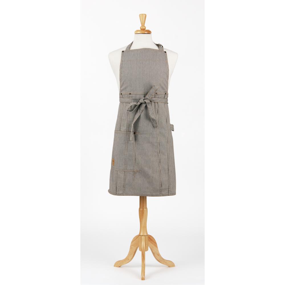 ASD Living Railroad Stripe Denim Bib Apron and Chef's Hat SetMA901