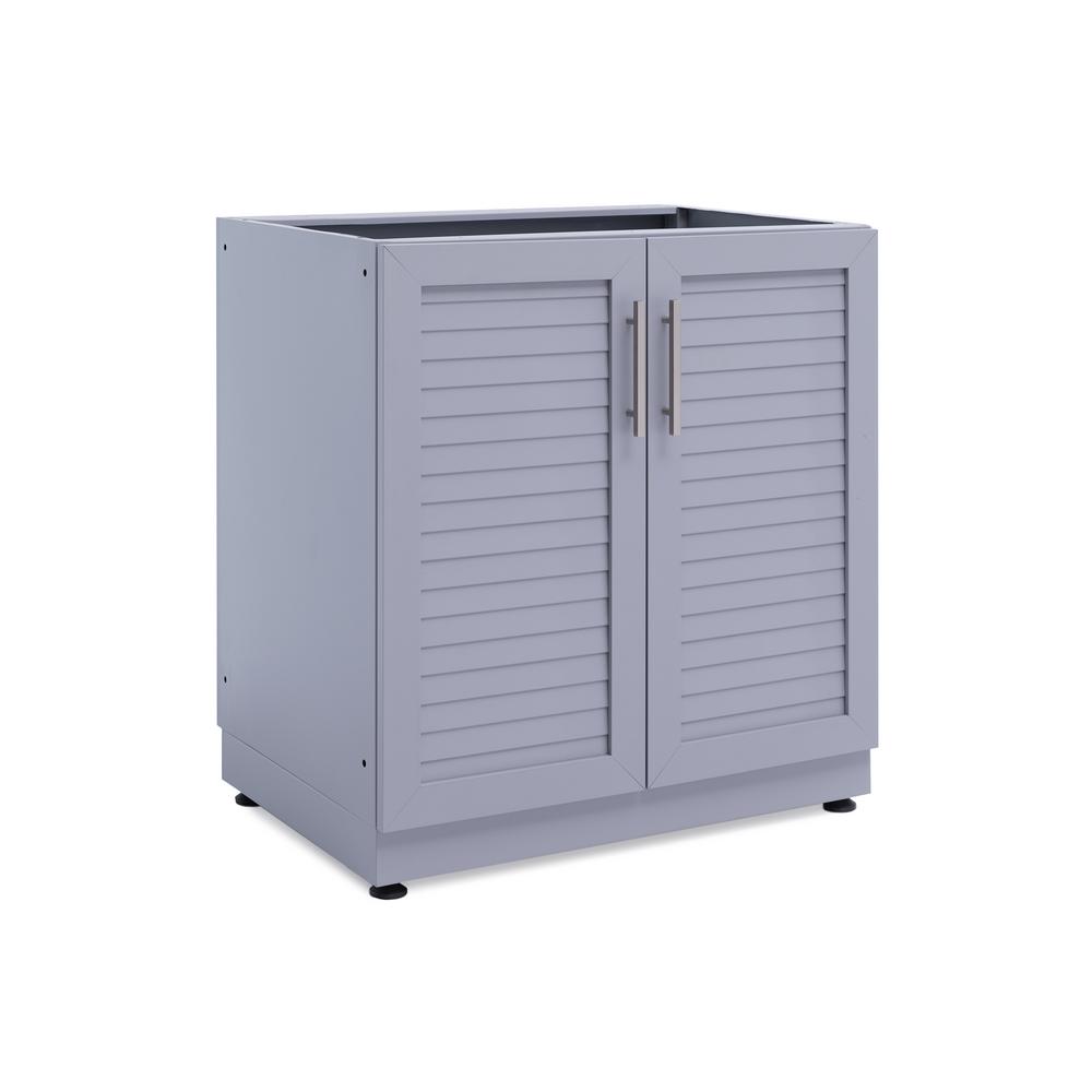 Outdoor Kitchen Cabinets Storage The Home Depot Coastal Gray 32 In 2 Door Base W X 36 5