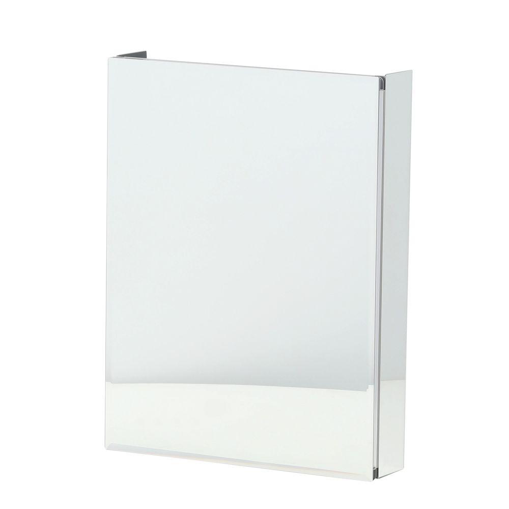 20 in. x 26 in. Recessed or Surface-Mount Bathroom Medicine Cabinet with Beveled Mirror in Silver