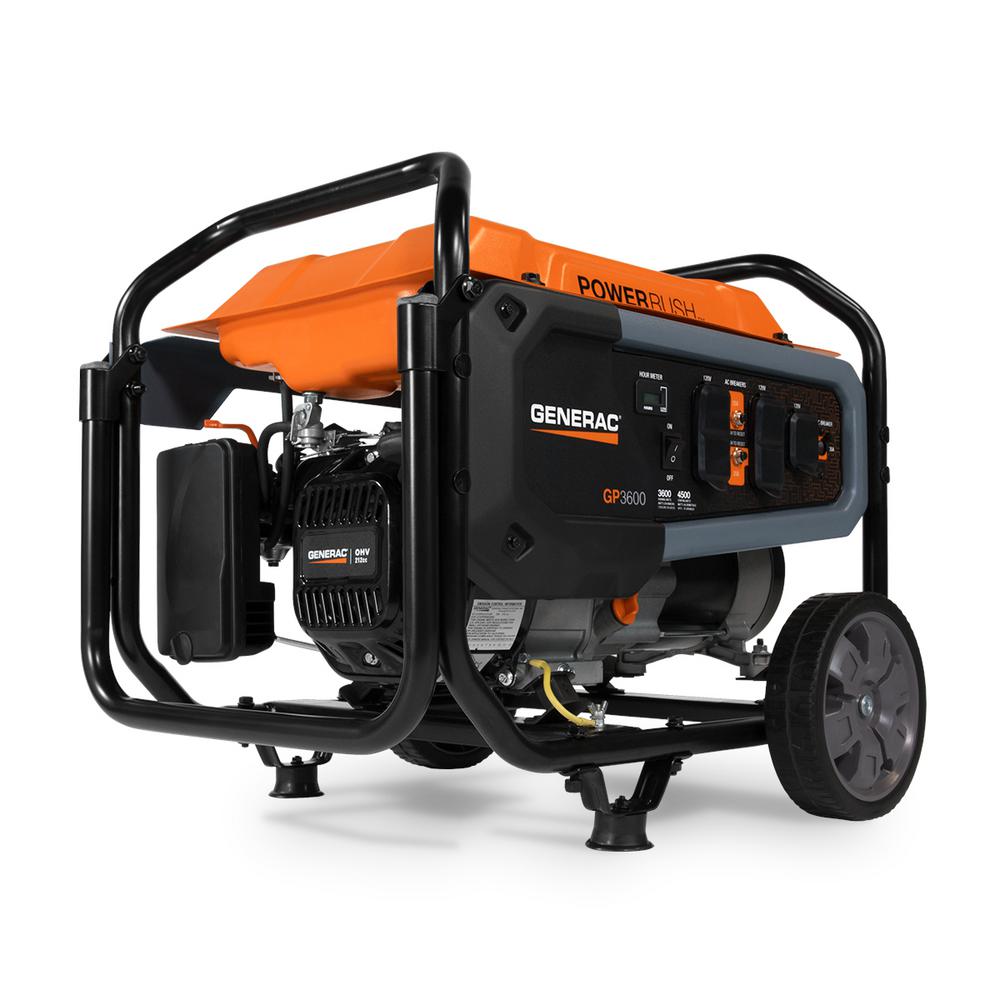 Generac Gp3600 3600 Watt Gasoline Powered Portable Generator 49 Csa 7677 The Home Depot