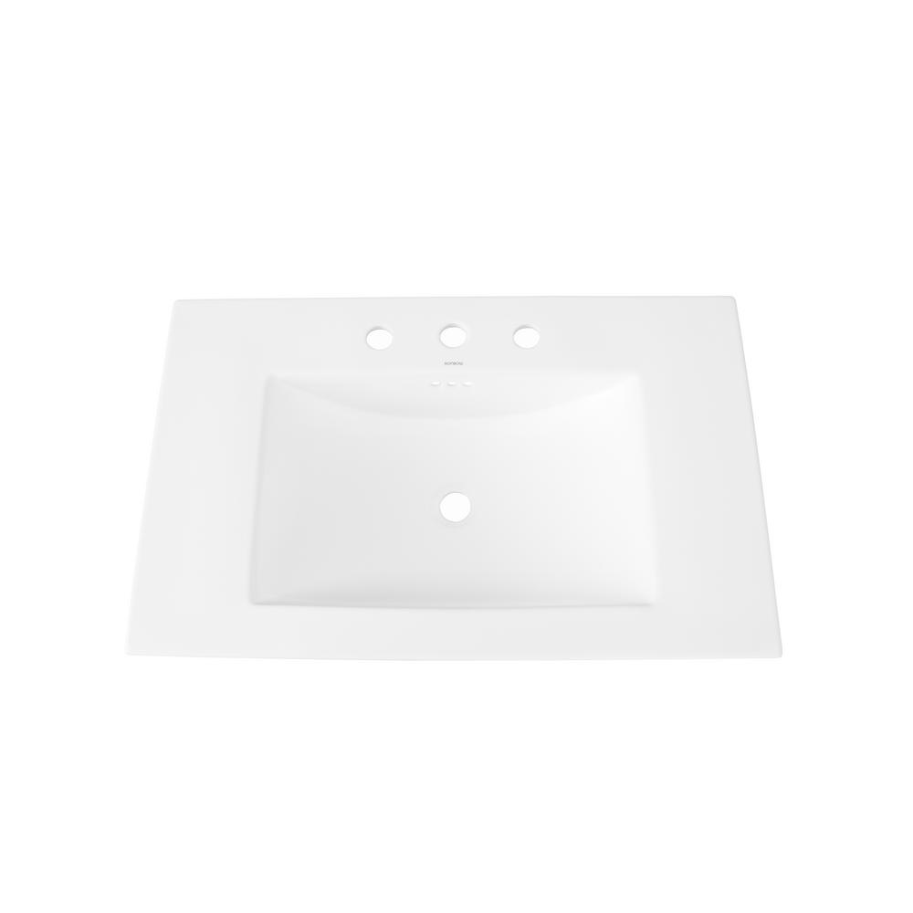 Ronbow Evin 32 In W X 19 5 D Vitreous China Vanity Top White With Basin 216632 8 Wh The Home Depot - Ronbow Bathroom Sinks Reviews Ronbow Evin 32 In W X 19 5 D Vitreous China Vanity Top White With Basin 216632 8 Wh The Home Depot - Ronbow Bathroom Sinks Reviews