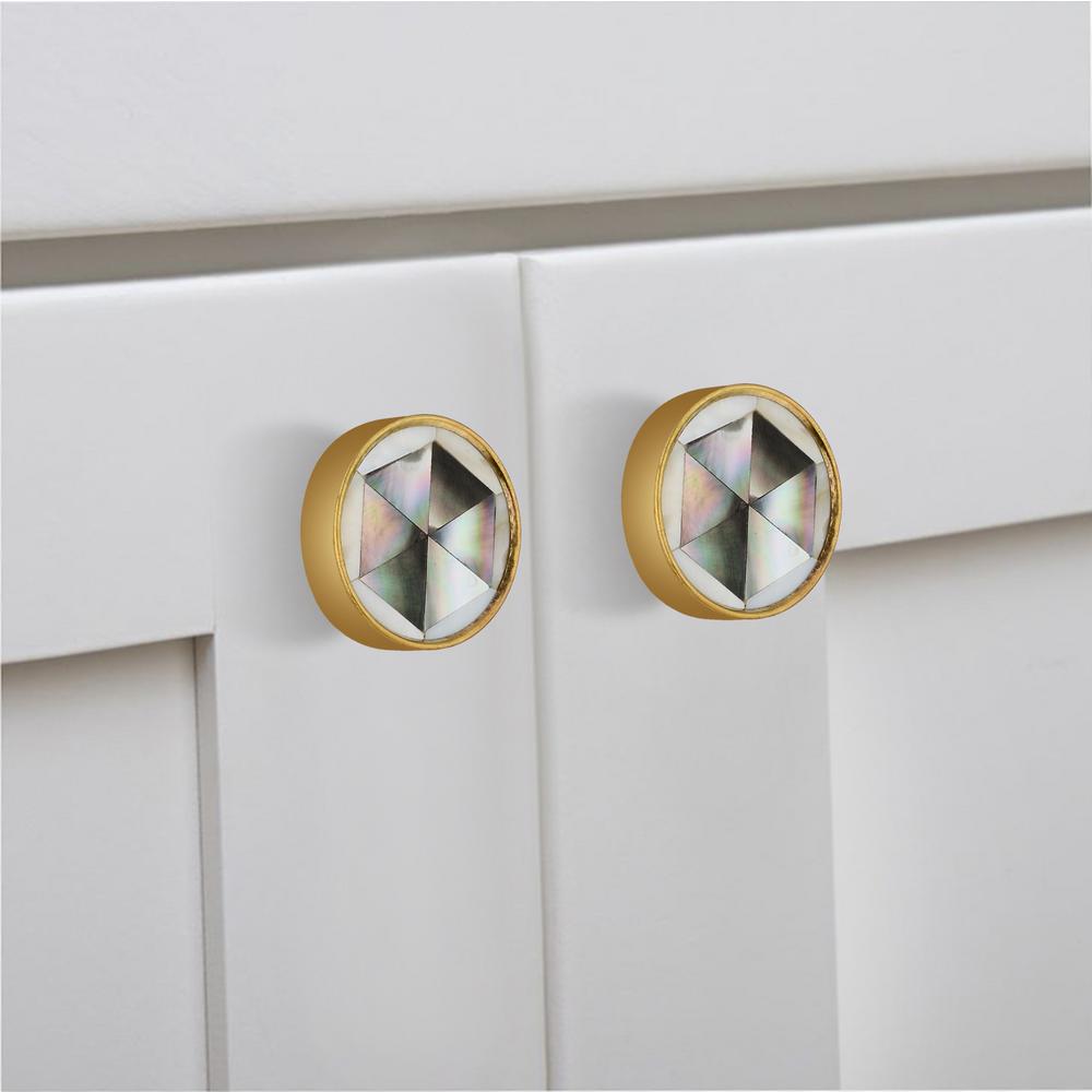 Mascot Hardware Hexagon 1 3 5 In Mother Of Pearl Effect Cabinet