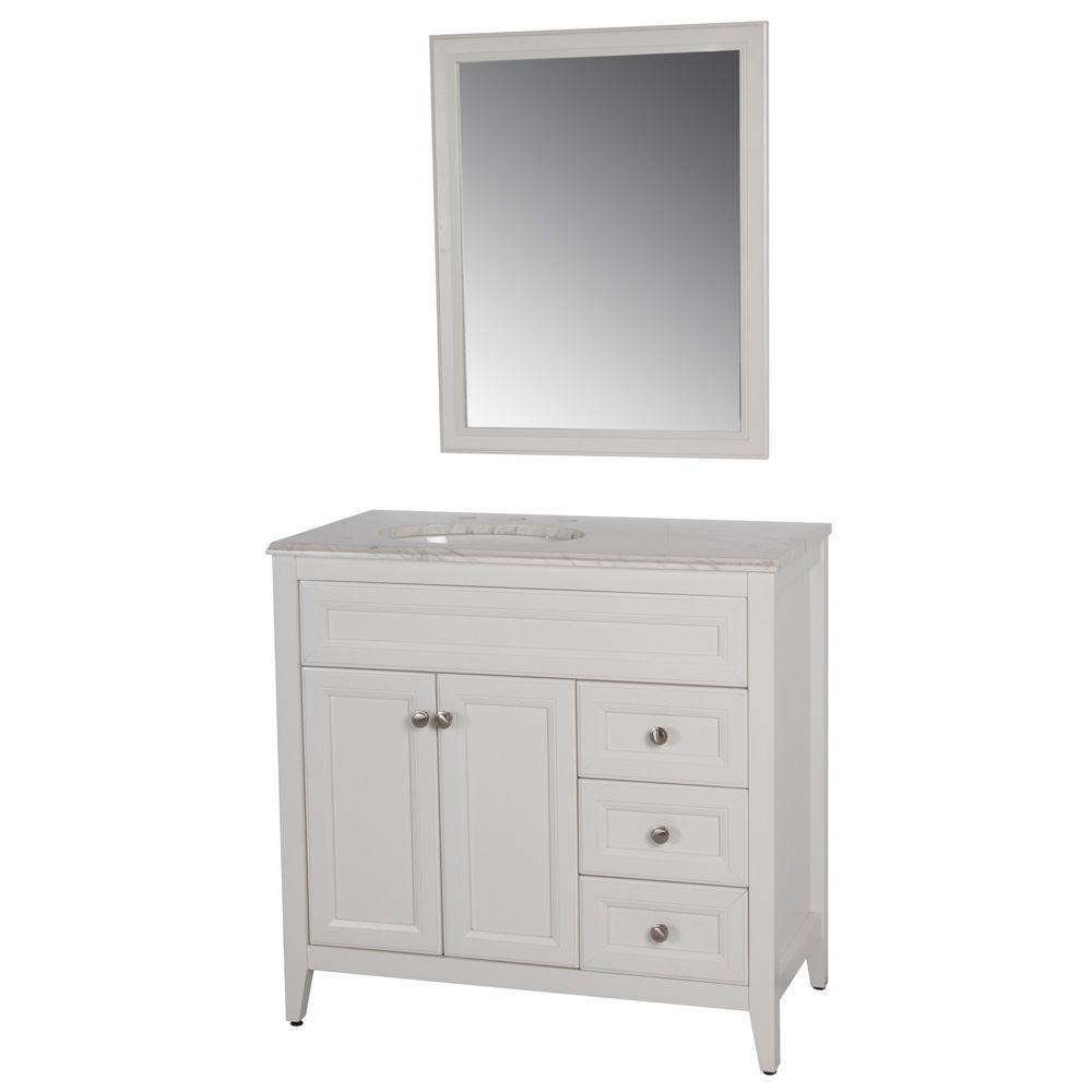 WoodCrafters Regency 49 in. Vanity in Auburn with Stone Effects Vanity