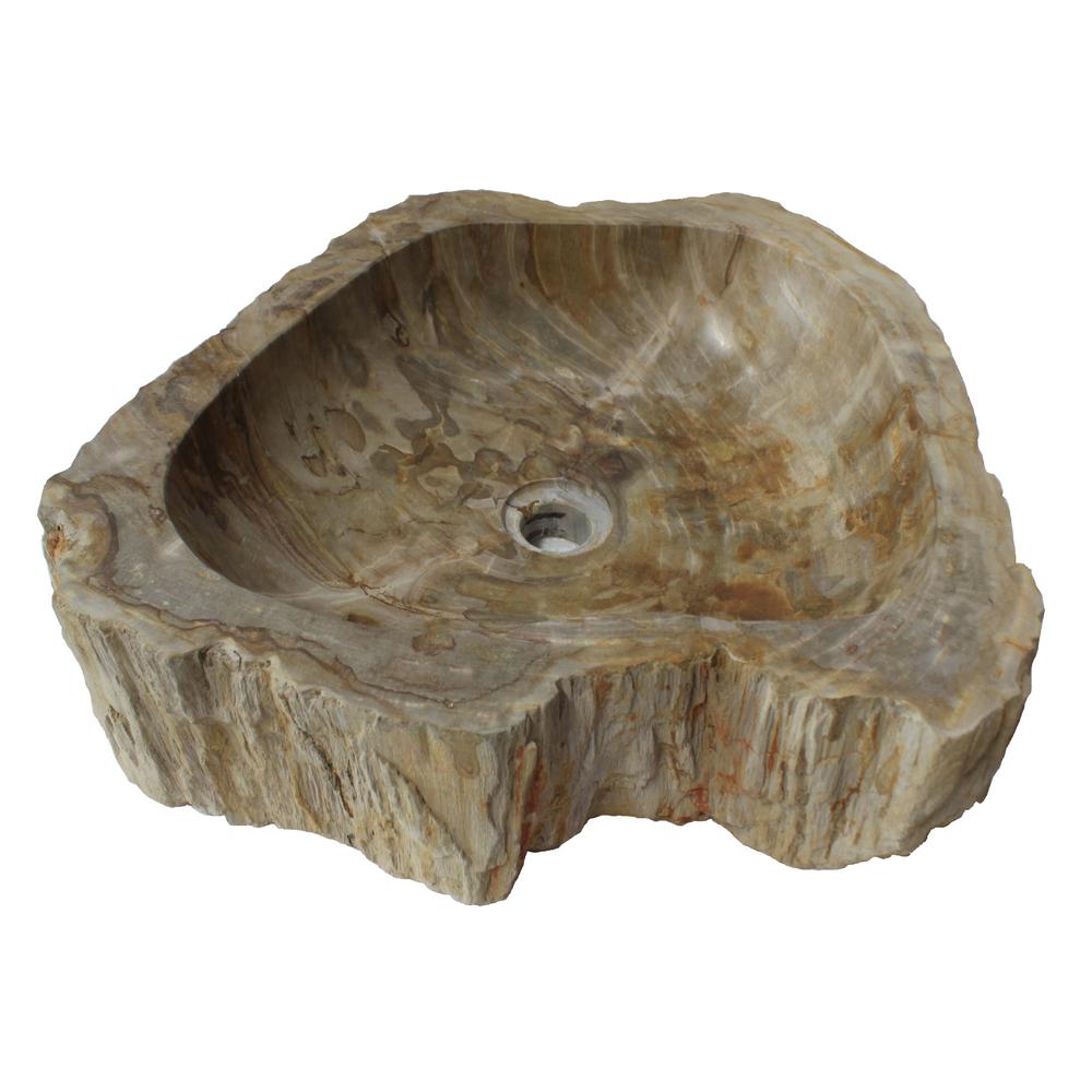 Eden Bath Natural Stone Mid Sized Vessel Sink In Petrified Wood