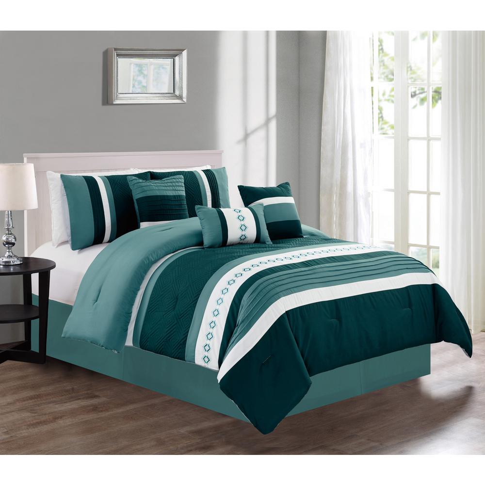 Morgan Home Amy Teal 7 Piece California King Comforter Set M589133 Undefined Morgan Home Amy Teal 7 Piece California King Comforter Set