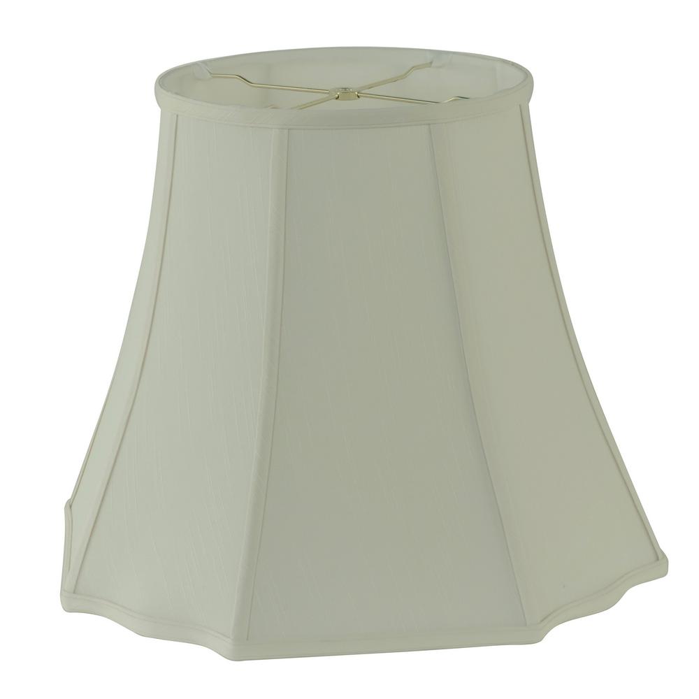 Rembrandt 18 In Dia X 15 H Creme Linen Square Cut Bell Lamp Dia X 15 In H Creme Linen Square Cut Bell Lamp