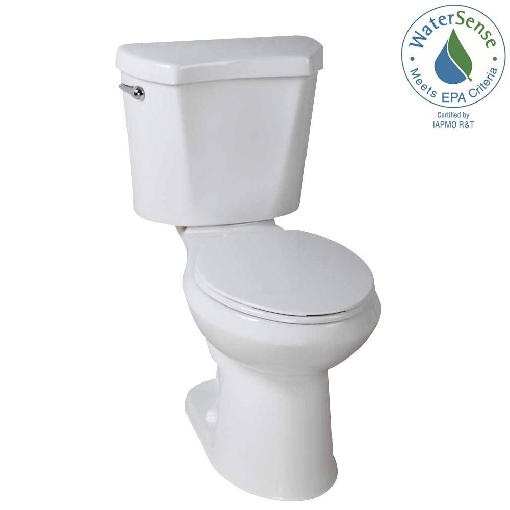 Glacier Bay 2Piece 1.28 GPF High Efficiency Single Flush Elongated Toilet in WhiteN2428E The