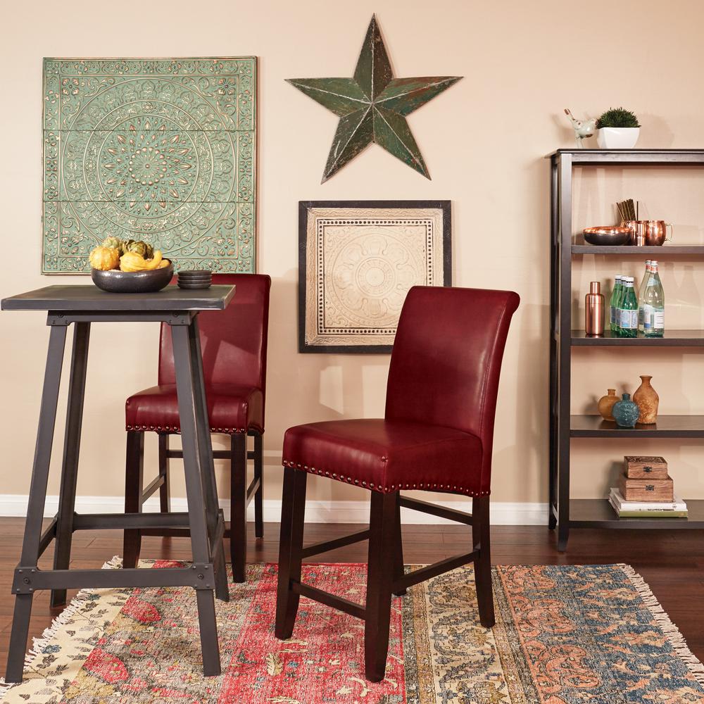 Red Fabric Bar Stools Kitchen Dining Room Furniture The 24 In