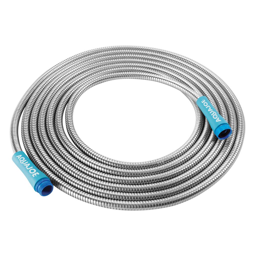 Sun Joe 1/2 in. Dia x 25 ft. Heavy-Duty Spiral Constructed Stainless Home Depot Stainless Steel Hose