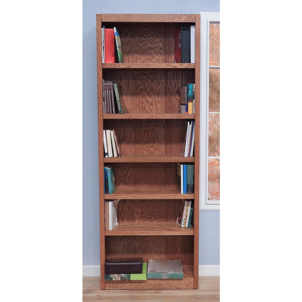Prepac Sonoma 6 Shelf 77"H Wood Bookcase in Oak