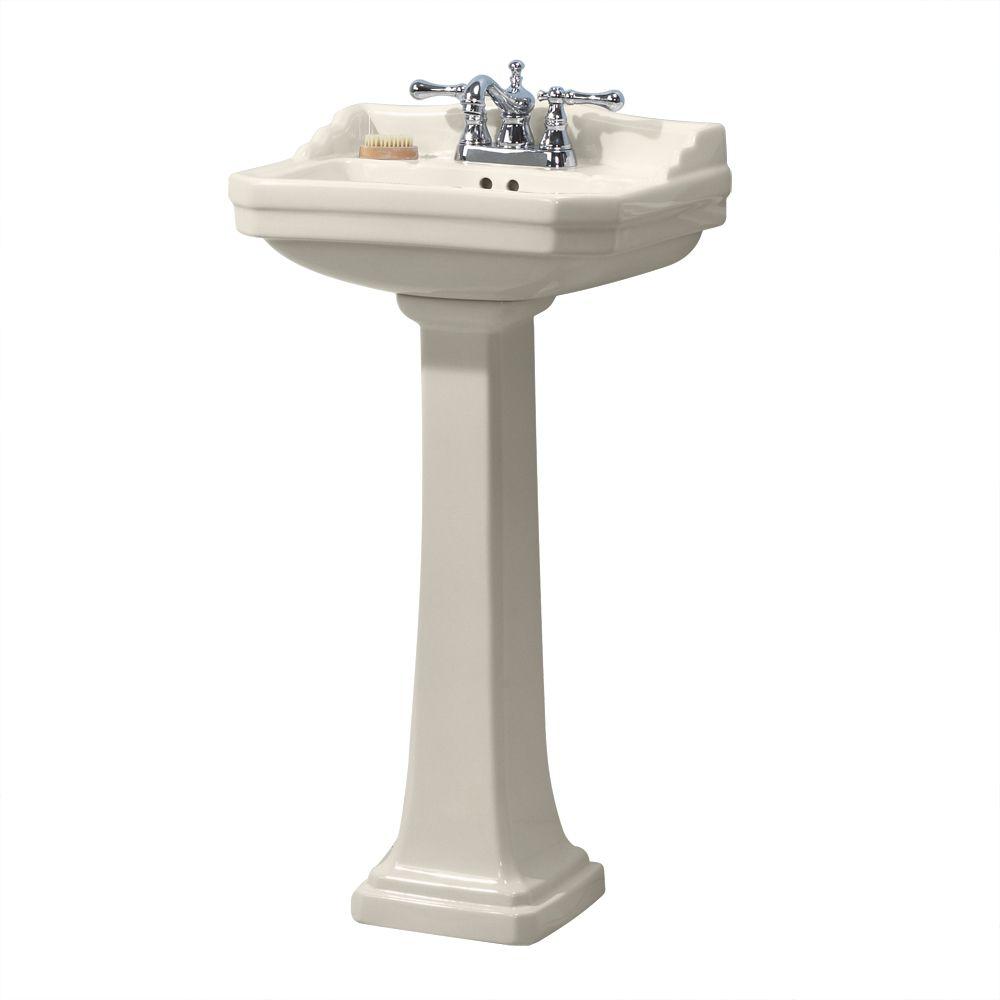 Foremost Series 1920 Vitreous China Pedestal Sink Combo In Biscuit