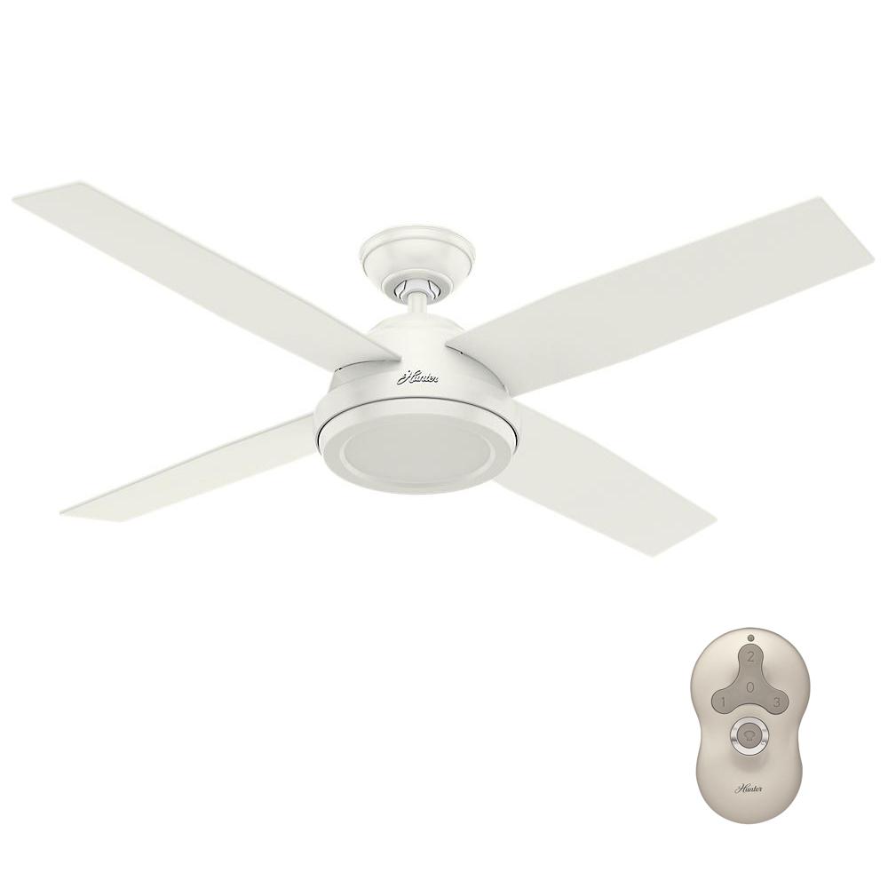 Hunter Dempsey 52 In Indoor Fresh White Ceiling Fan With Remote Indoor Fresh White Ceiling Fan