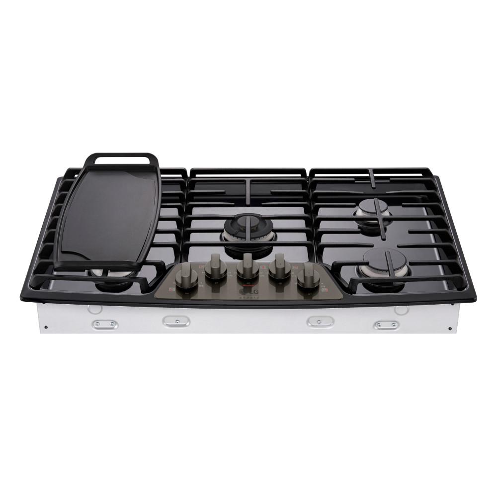 Lg Studio 36 In Gas Cooktop In Black Stainless Steel With 5