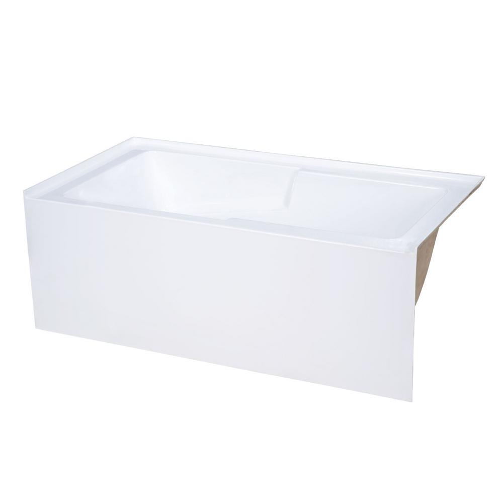 Swiss Madison Voltaire 54 In X 30 Acrylic White Alcove Integral Left Hand Drain A Rectangular Bathtub