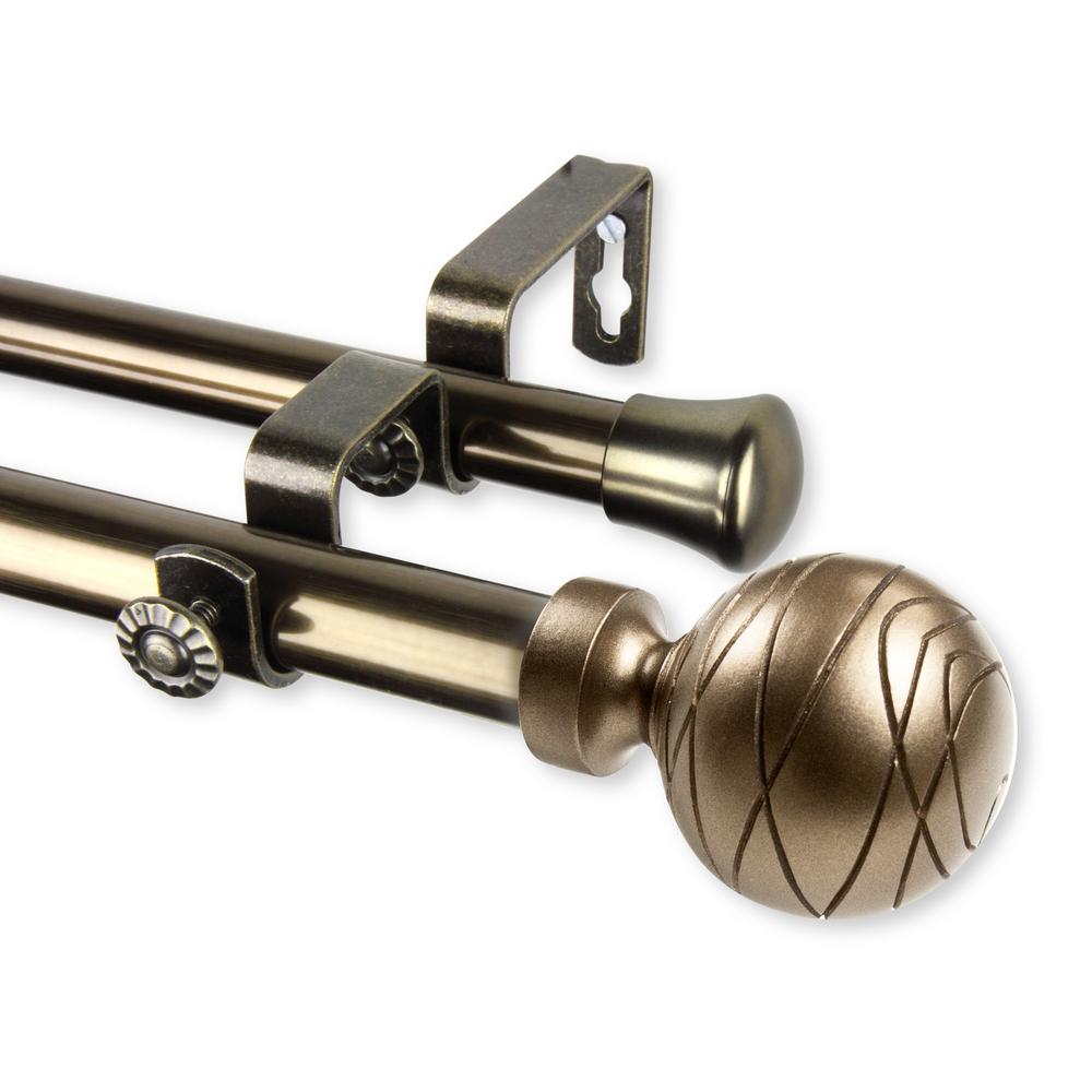 Rod Desyne Arman 66 In 120 Double Curtain Antique Rod Desyne Arman 66 In 120 Double Curtain Antique Brass