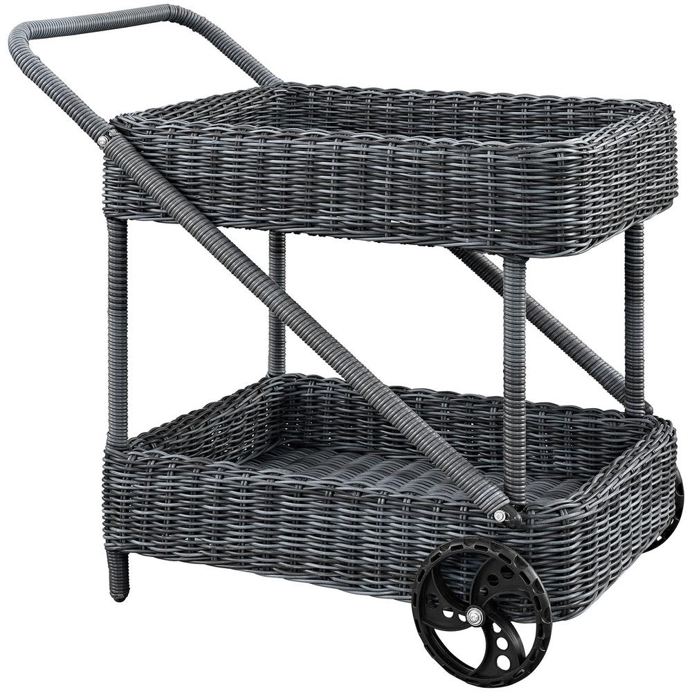 Modway Summon Outdoor Patio Beverage Cart In Gray Eei 1990 Gry