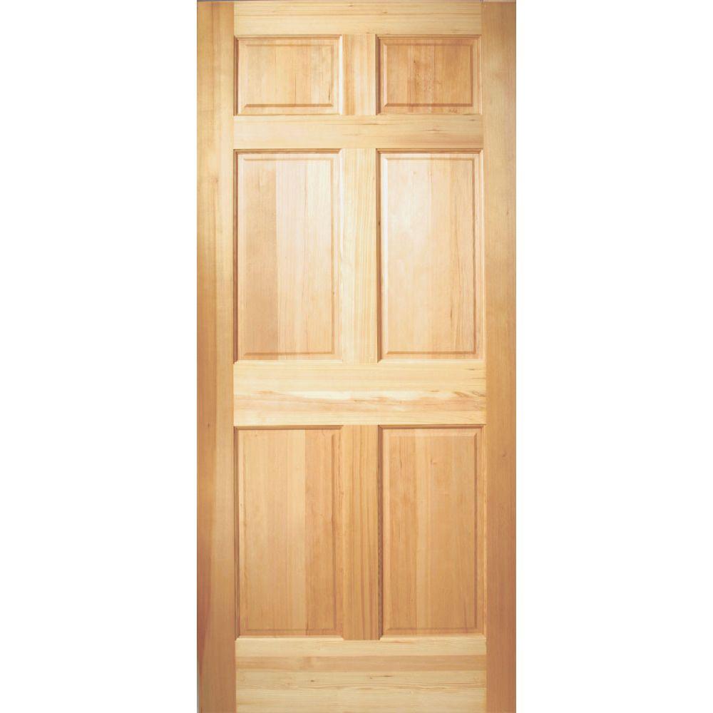 Masonite 36 in. x 80 in. 6-Panel Unfinished Fir Front Door ...