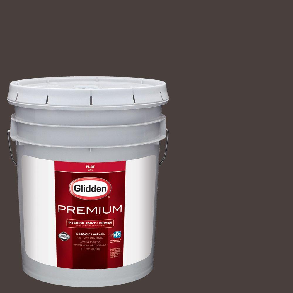 Glidden Premium 5 gal. HDGWN13D Western Charcoal Flat Interior Paint