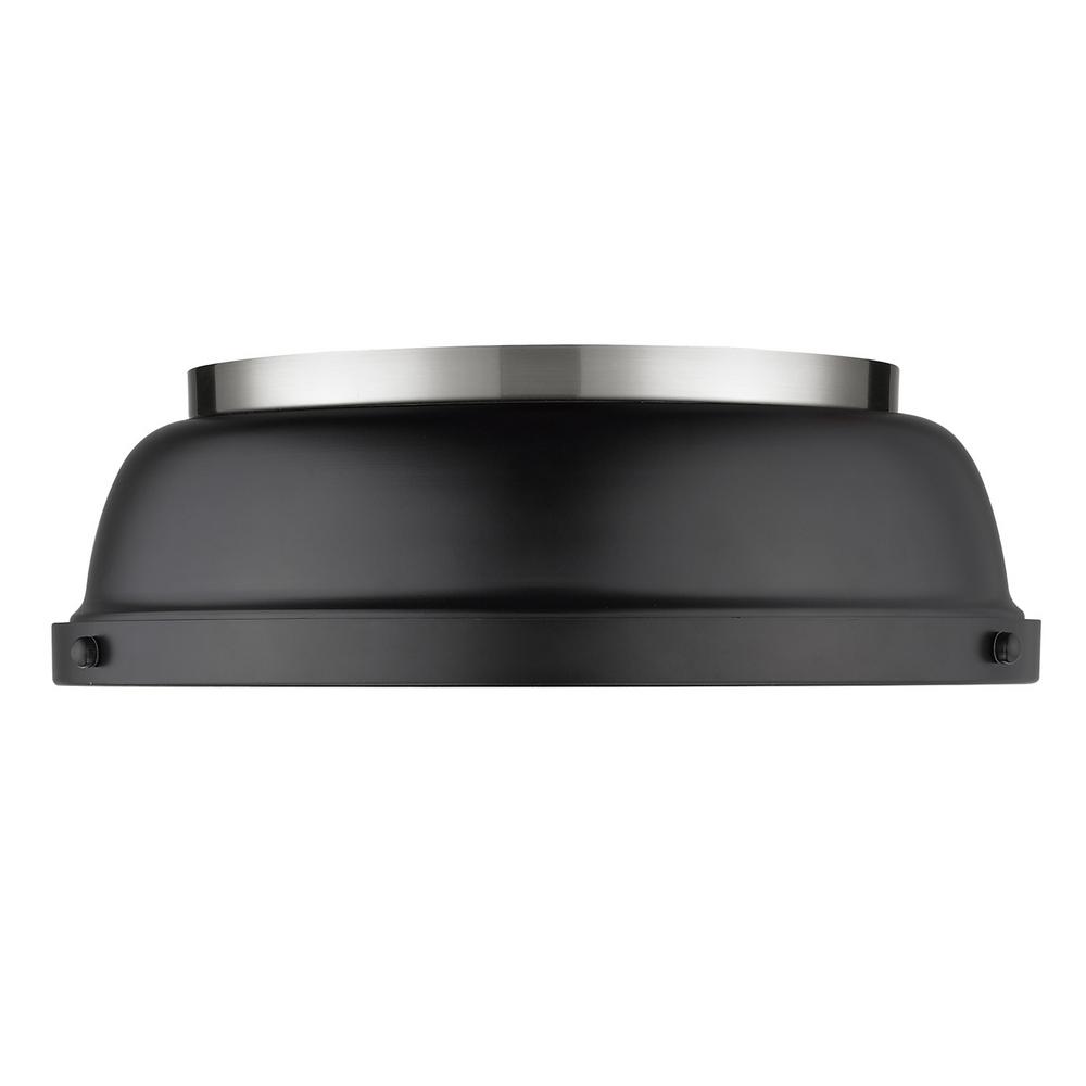Golden Lighting 3602-14 PW-BLK Two Light Flush Mount Black