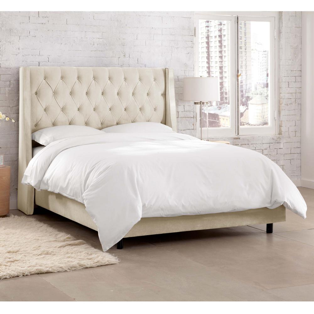 Willow White King Upholstered Bed 153bedmstivr The Home Depot Willow White King Upholstered Bed