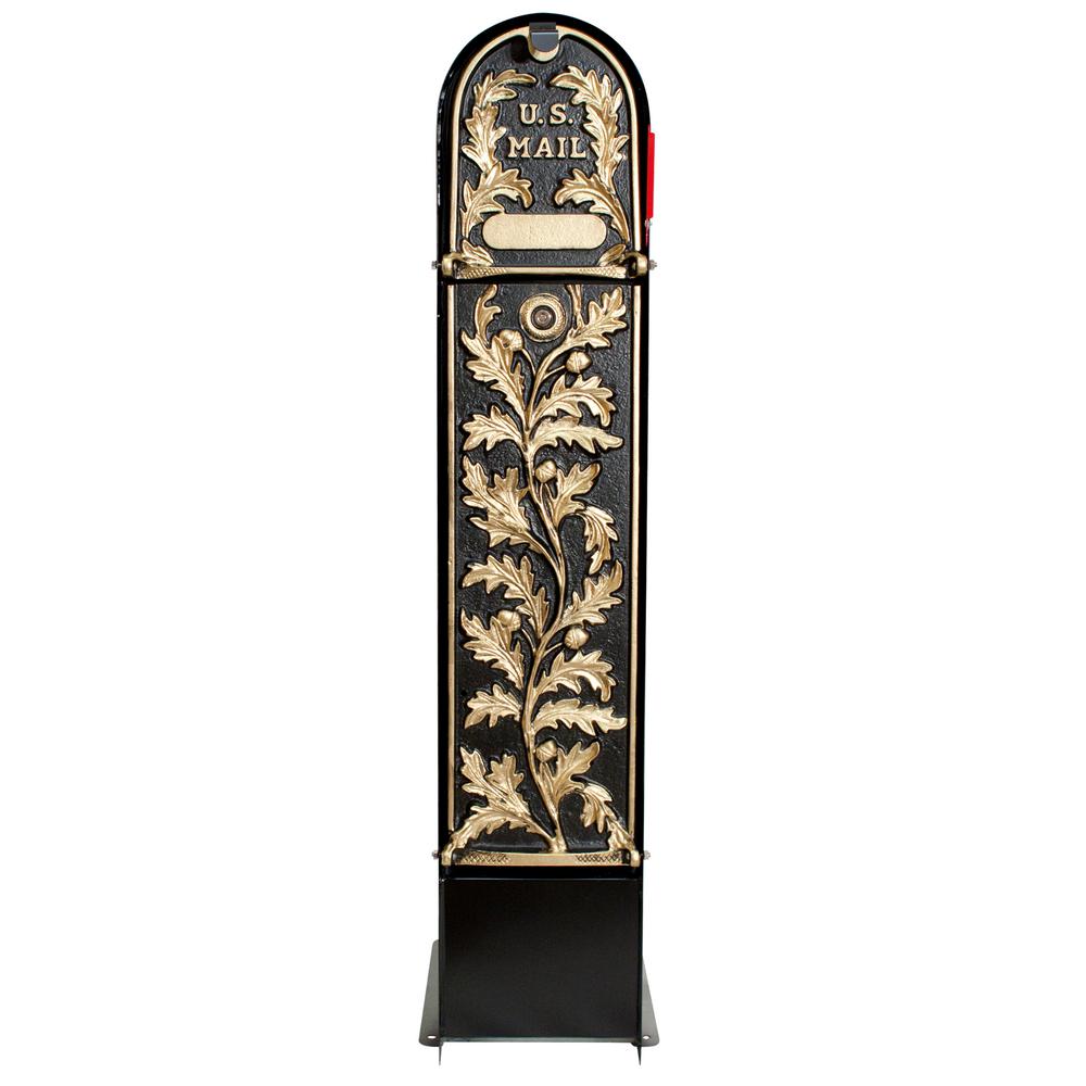 Mailkeeper 150 Black With Gold Highlights Column Mount Locking