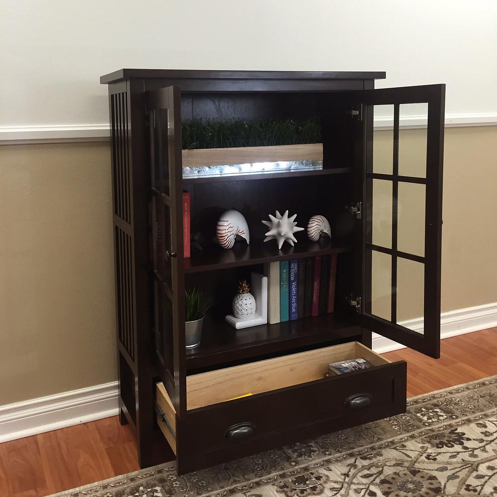 Donnieann Brookdale Dark Walnut Accent Cabinet With Glass Window