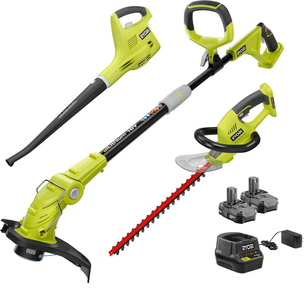 UPC 046396012869 product image for RYOBI ONE+ 18-Volt Lithium-Ion Cordless Trimmer/Blower/Hedge Combo Kit - Two 1.3 | upcitemdb.com
