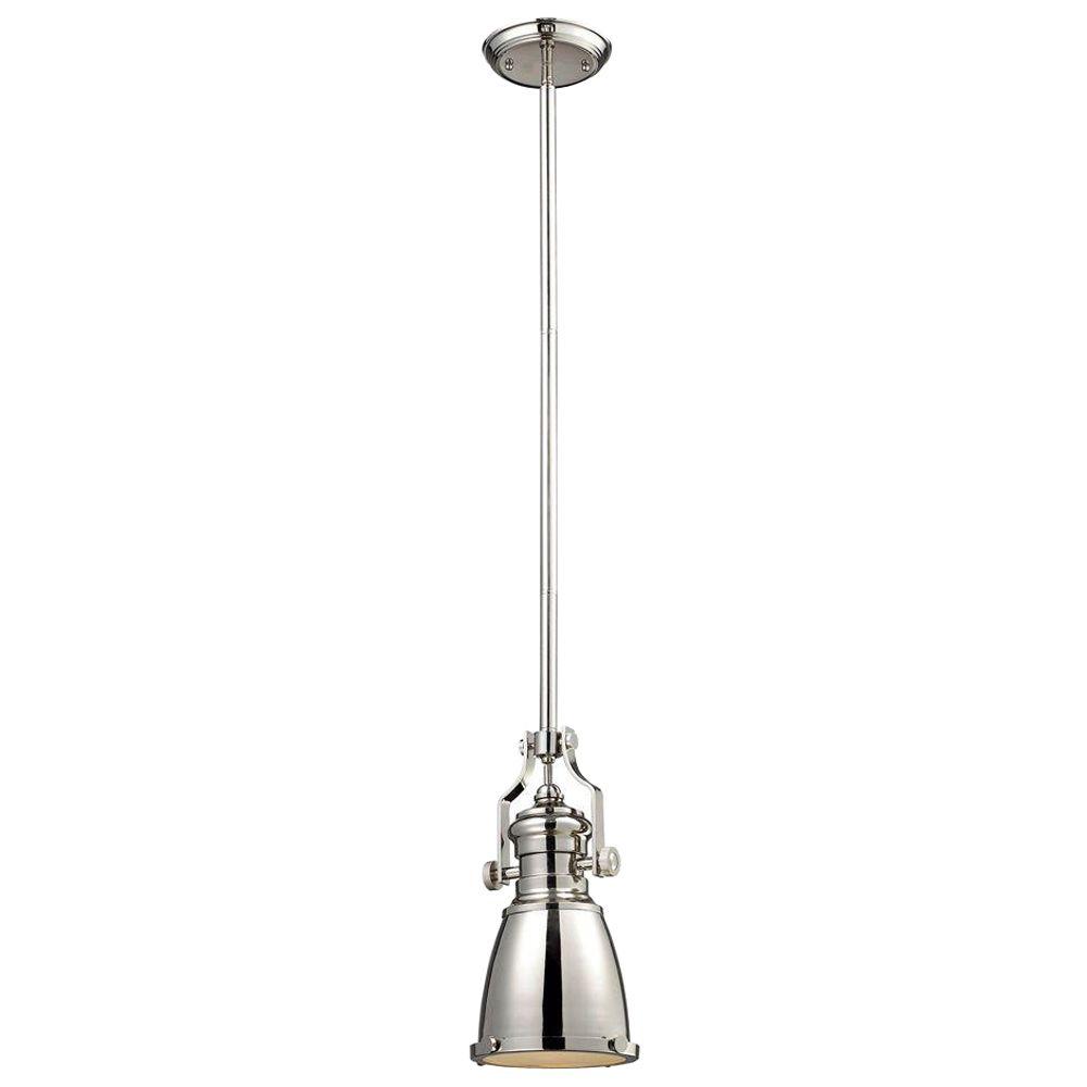 Titan Lighting Chadwick 1Light Polished Nickel Ceiling Mount Pendant