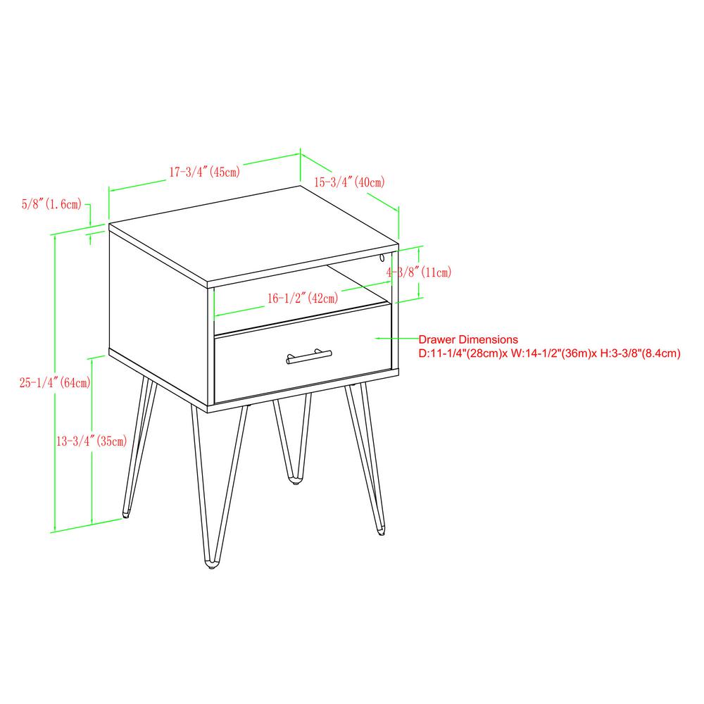 side table dimensions