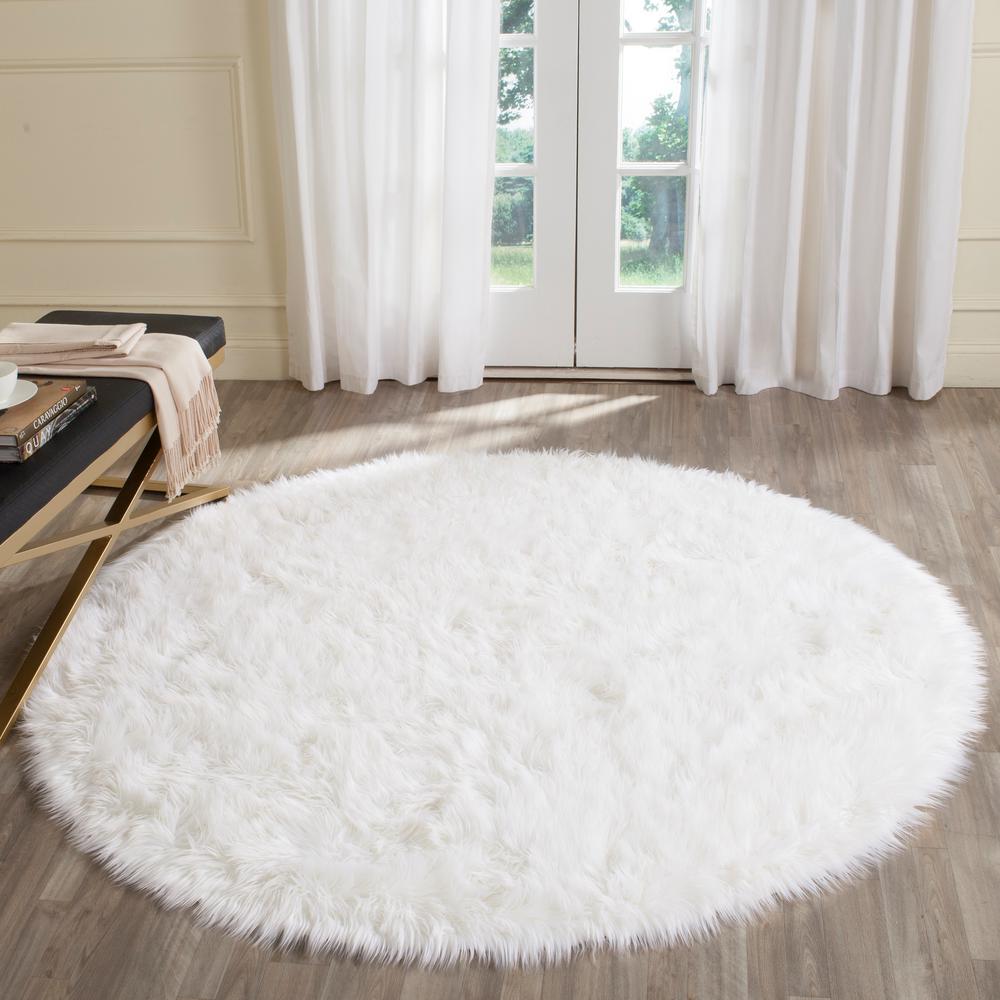 Safavieh Faux Sheepskin Ivory 6 Ft X Round Area Rug Fss235a 6r The Home Depot - 6 Foot Round Washable Rug Safavieh Faux Sheepskin Ivory 6 Ft X Round Area Rug Fss235a 6r The Home Depot - 6 Foot Round Washable Rug