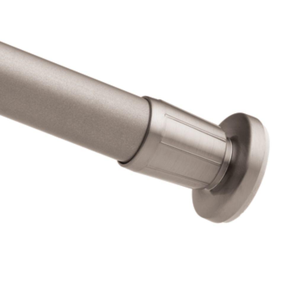 Moen Donner 62 In Stainless Steel Shower Rod Brushed Nickel 52 5 Stainless Steel Shower Rod In Brushed Nickel
