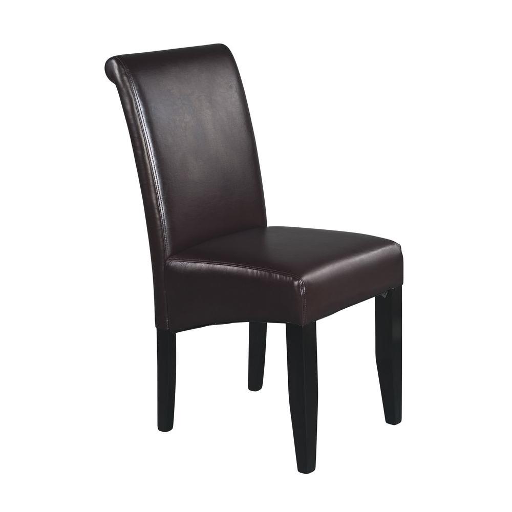 Osp Home Furnishings Crimson Red Eco Leather Parsons Dining Chair Eco Leather Parsons Dining Chair