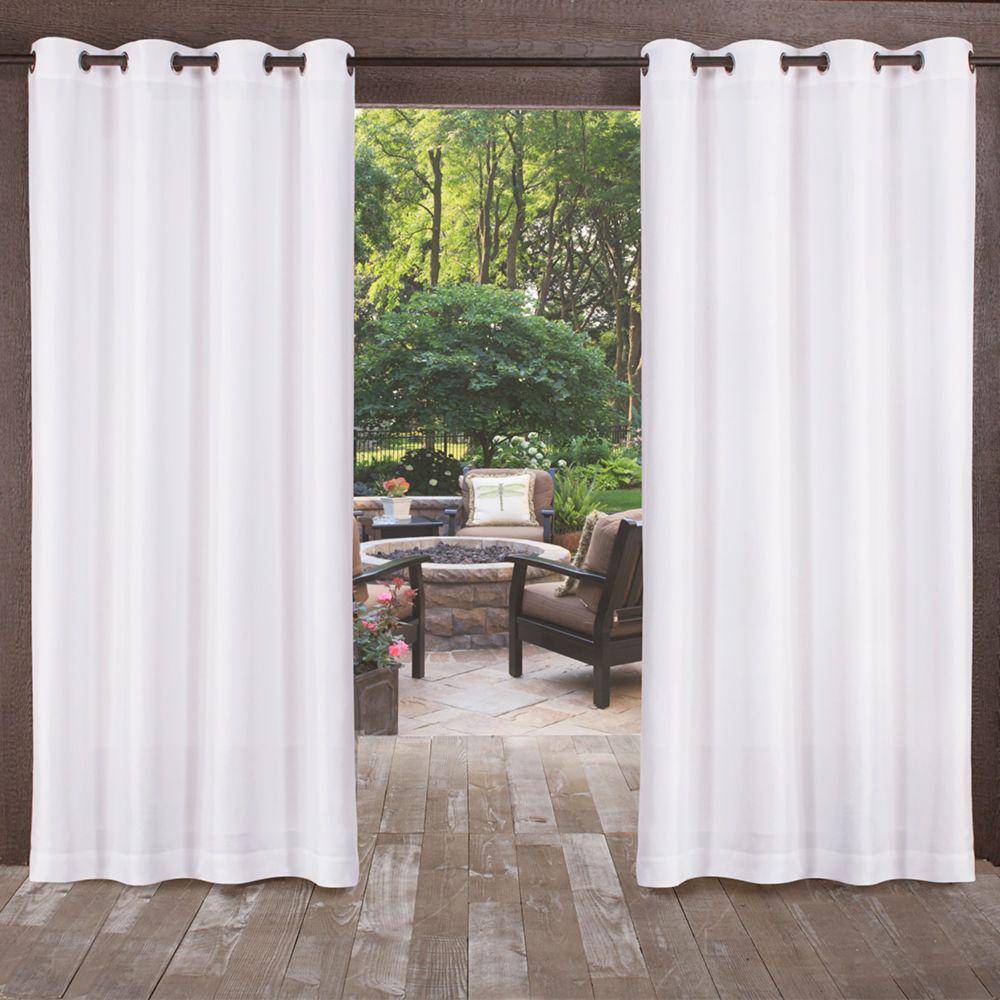 Exclusive Home Curtains Biscayne 54 In W X 120 L Indoor Outdoor Grommet Top Curtain Panel White 2 Panels Exclusive Home Curtains Biscayne 54 In W X 120 L Indoor Outdoor Grommet Top Curtain Panel White 2 Panels