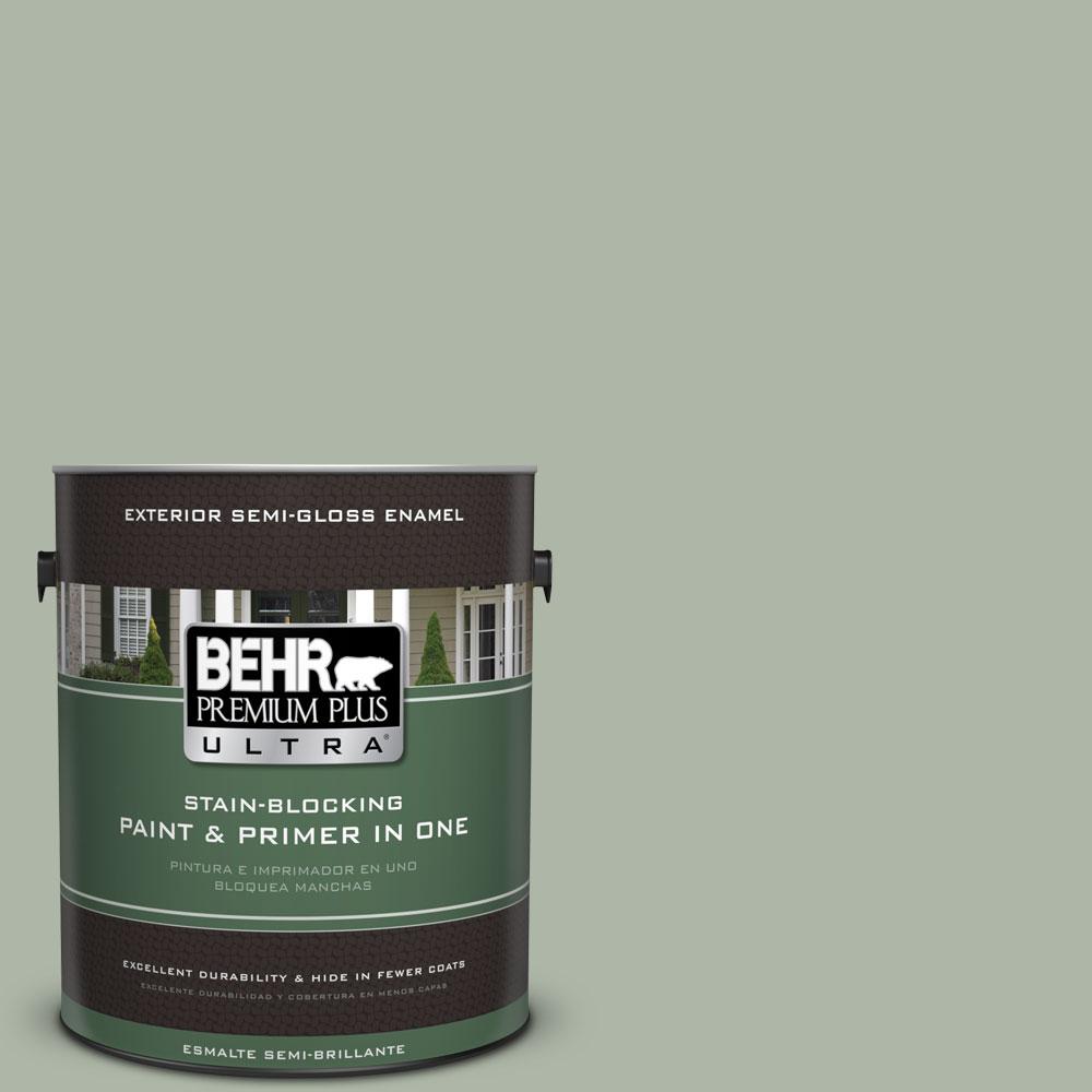 behr premium plus ultra 1 gal icc 56 green tea semi gloss enamel
