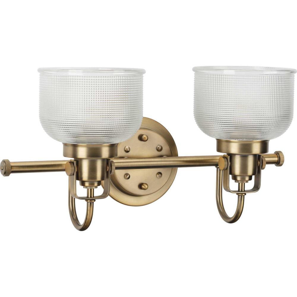 Progress Lighting Archie 2-Light Vintage Brass Bath Light-P2991-163 ...