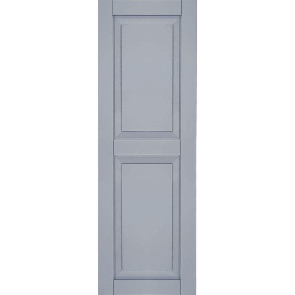 Ekena Millwork 15 in. x 55 in. Exterior Composite Wood Raised Panel Shutters Pair Unfinished