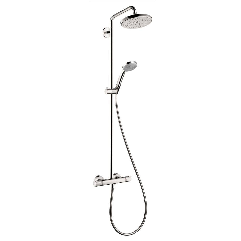 Hansgrohe Croma 220 Shower Pipe In Chrome 27185001 The Home Depot Hansgrohe Croma 220 Shower Pipe In Chrome