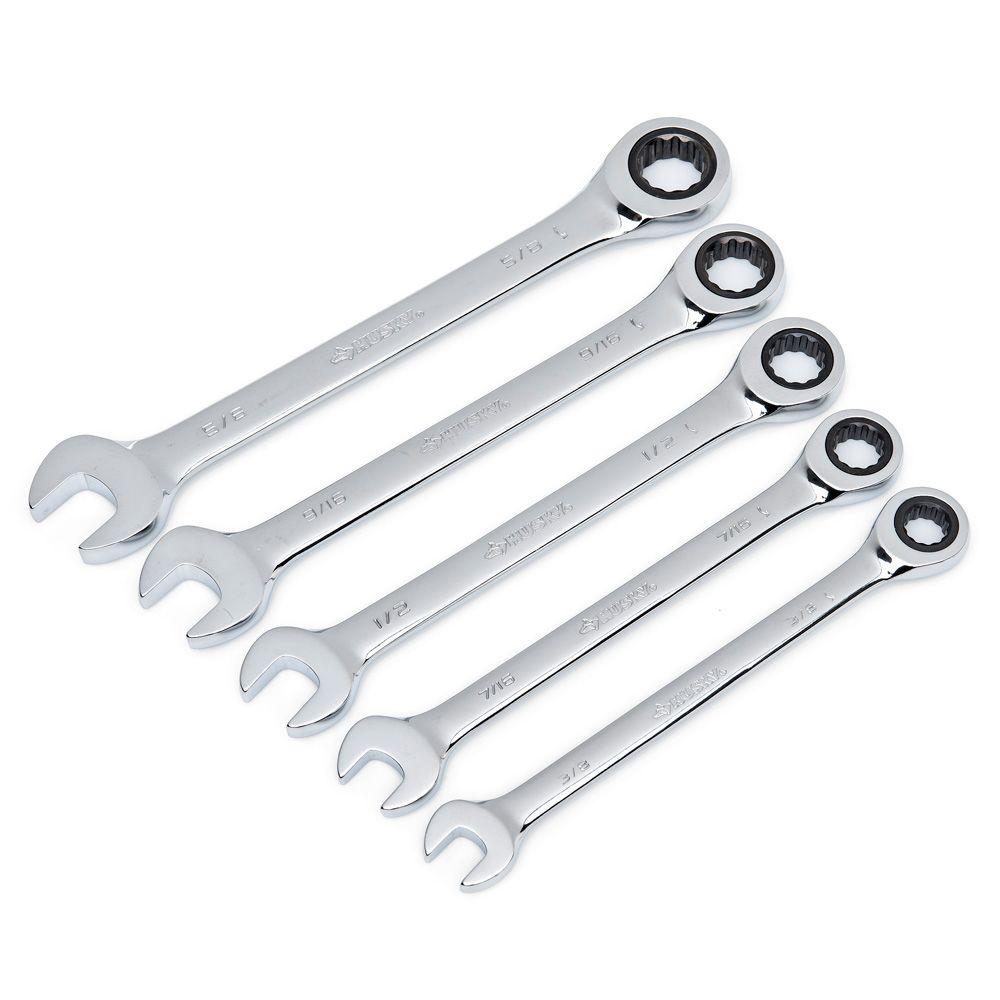 Husky SAE Ratcheting Combination Wrench Set (5Piece)HRW5PCSAE The