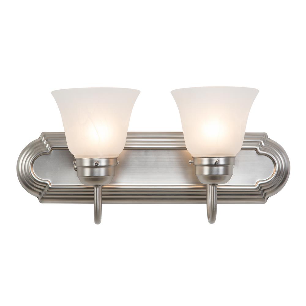 Yosemite Home Decor Vanity Lighting Family 2Light Satin Nickel Frame
